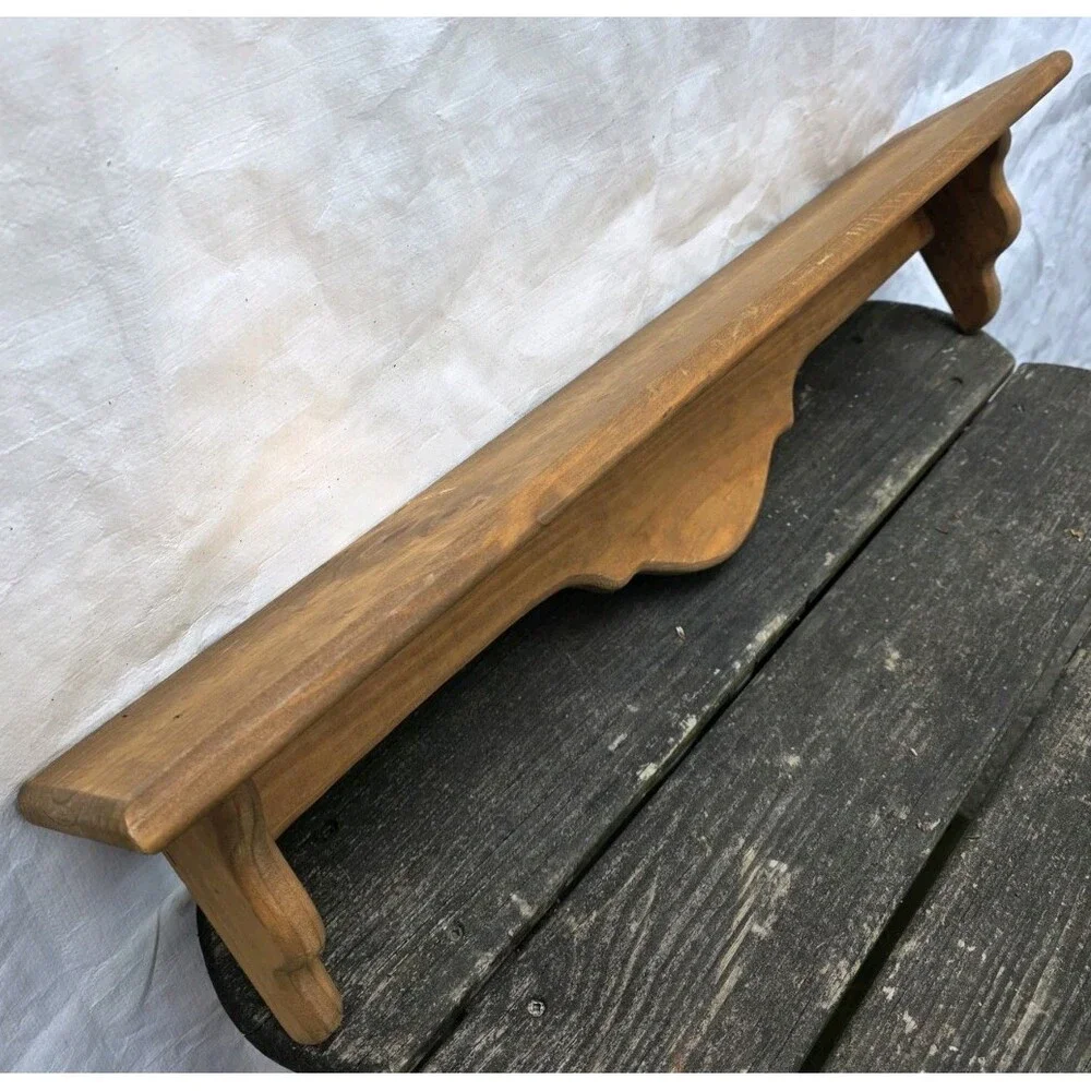 Vintage Country Pine Wooden Wall Shelf 30